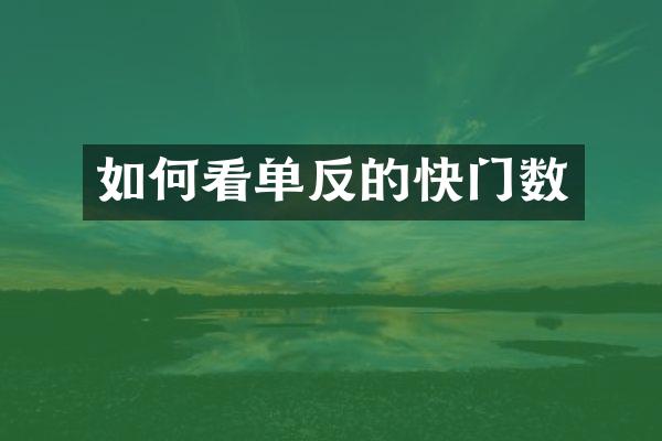 如何看单反的快门数