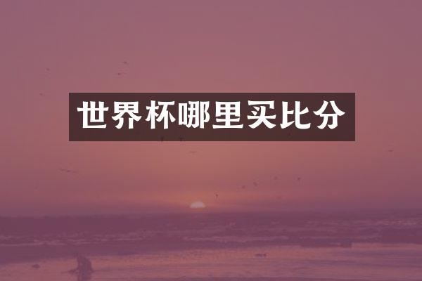 世界杯哪里买比分