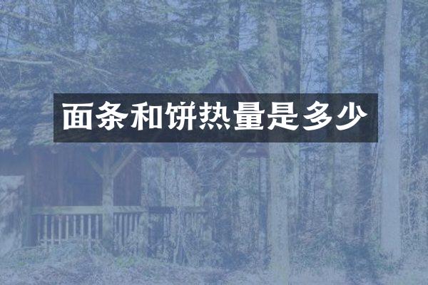 面条和饼热量是多少