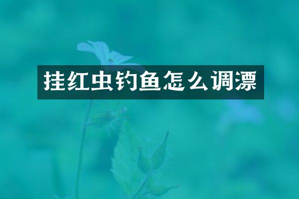 挂红虫钓鱼怎么调漂
