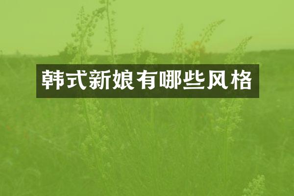 韩式新娘有哪些风格