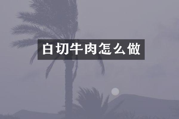 白切牛肉怎么做