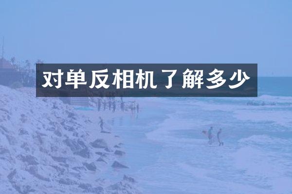 对单反相机了解多少