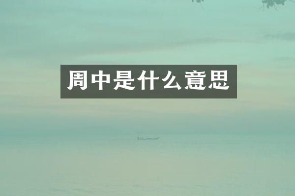 周中是什么意思