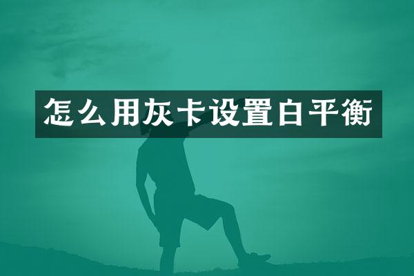 怎么用灰卡设置白平衡