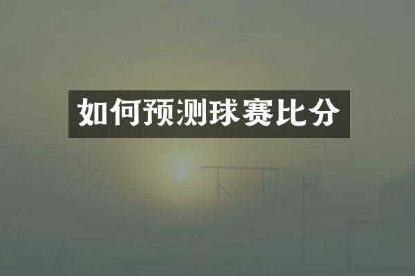 如何预测球赛比分