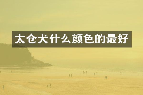 太仓犬什么颜色的最好