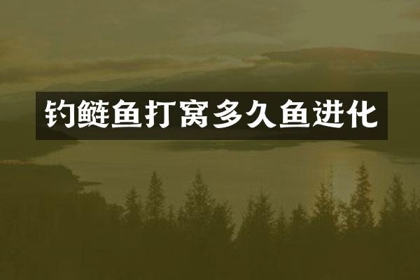 钓鲢鱼打窝多久鱼进化