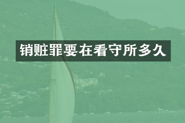 销赃罪要在看守所多久