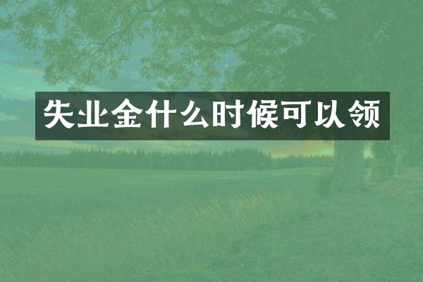 失业金什么时候可以领