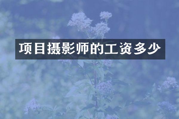项目摄影师的工资多少