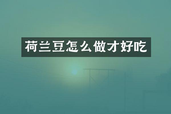 荷兰豆怎么做才好吃