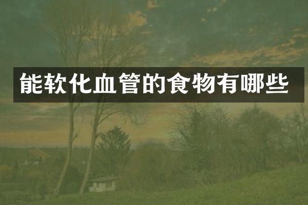 能软化血管的食物有哪些