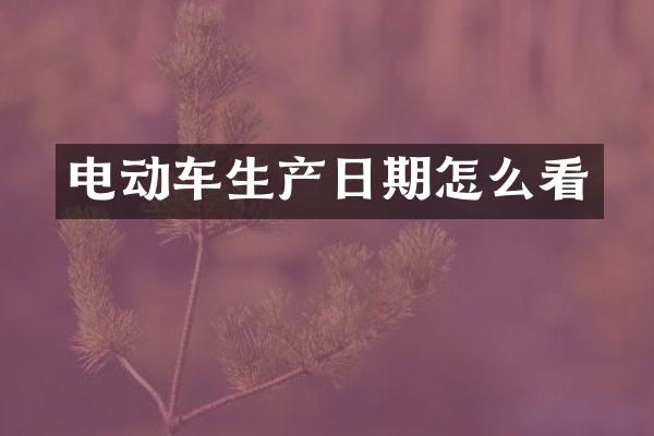 电动车生产日期怎么看