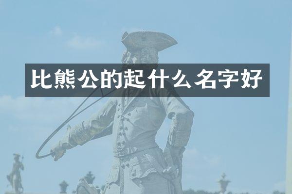 比熊公的起什么名字好