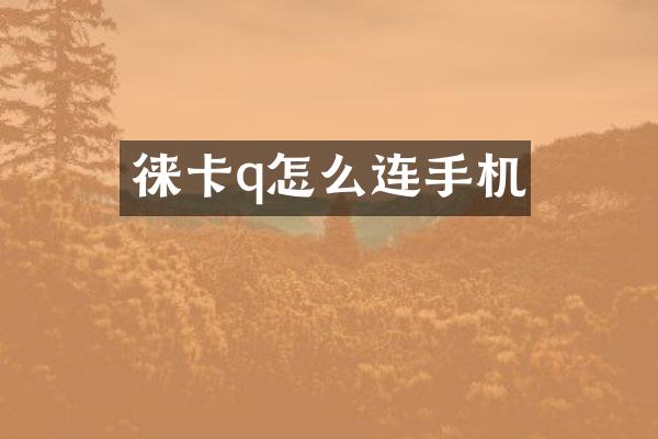 徕卡q怎么连手机