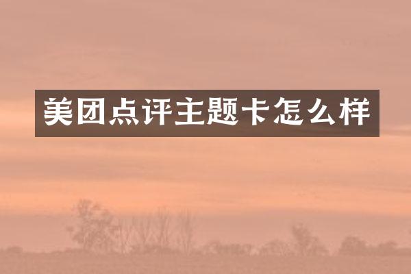 美团点评主题卡怎么样