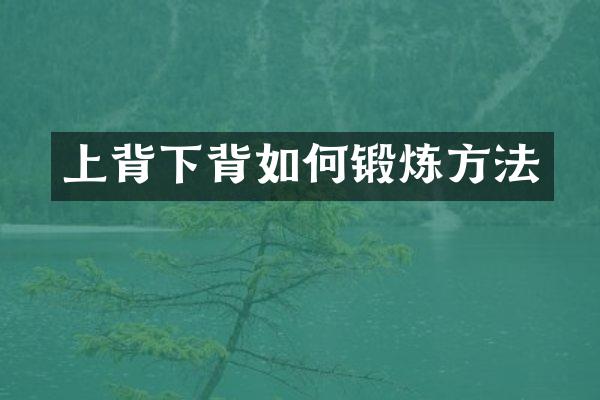 上背下背如何锻炼方法