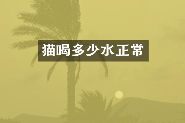 猫喝多少水正常