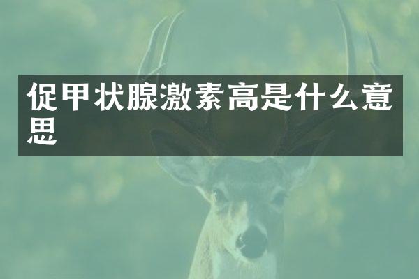 促甲状腺激素高是什么意思