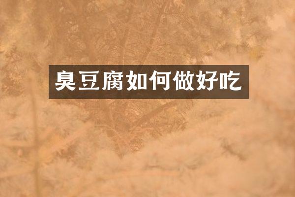 臭豆腐如何做好吃