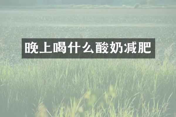 晚上喝什么酸奶减肥