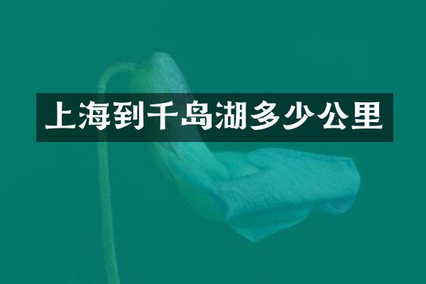 上海到千岛湖多少公里