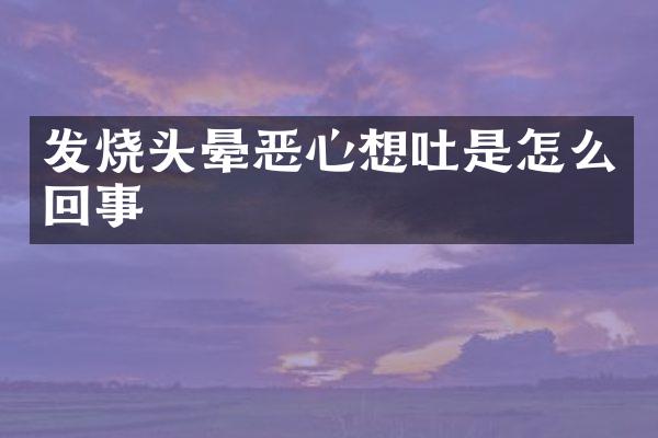 发烧头晕恶心想吐是怎么回事