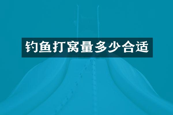 钓鱼打窝量多少合适