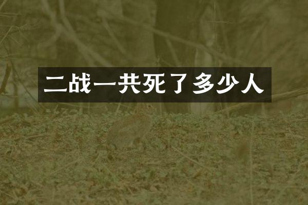 二战一共死了多少人