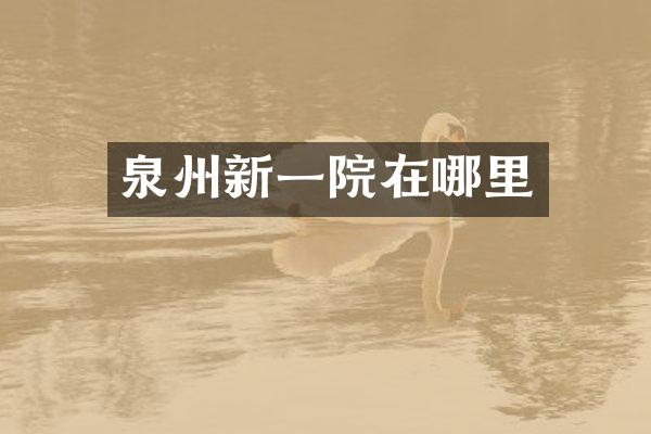 泉州新一院在哪里
