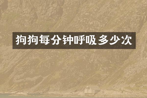 狗狗每分钟呼吸多少次