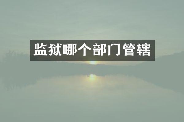 监狱哪个部门管辖