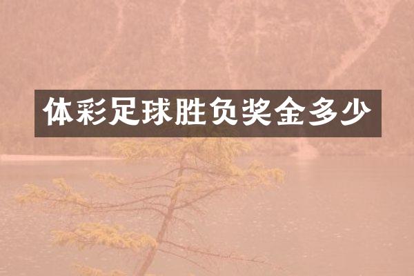 体彩足球胜负奖金多少