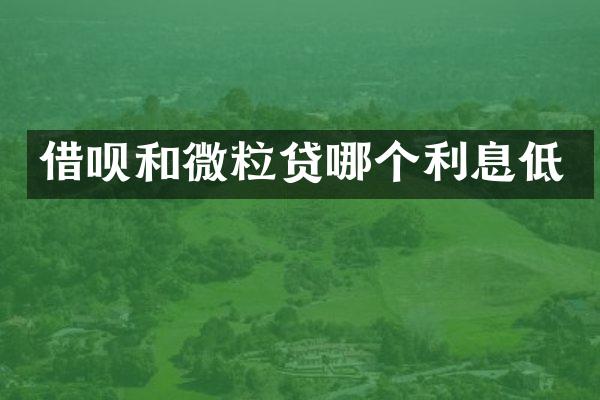 借呗和微粒贷哪个利息低