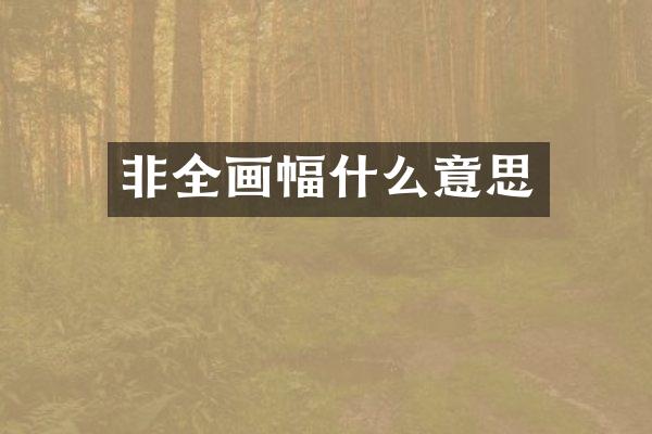 非全画幅什么意思