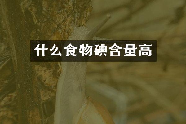 什么食物碘含量高