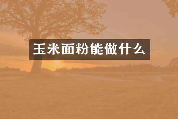 玉米面粉能做什么