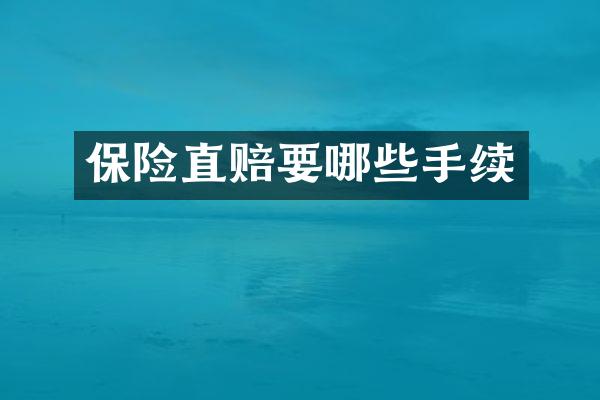 保险直赔要哪些手续