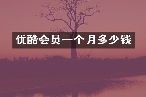 优酷会员一个月多少钱