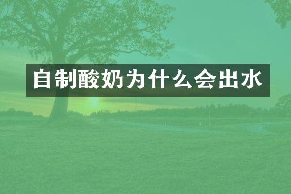 自制酸奶为什么会出水