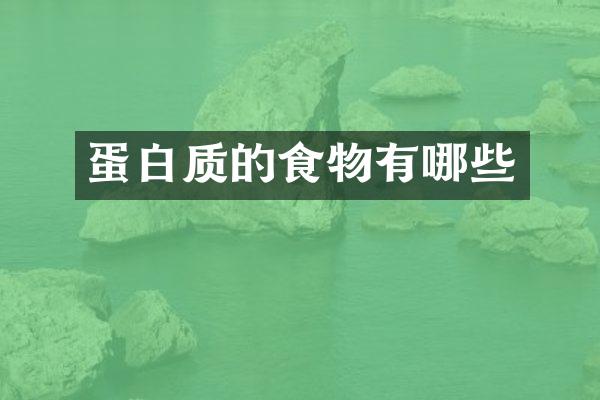 蛋白质的食物有哪些