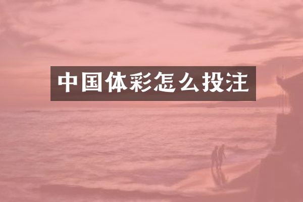 中国体彩怎么投注