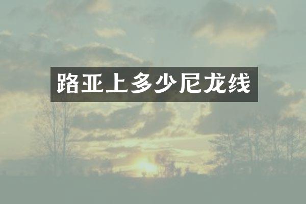 路亚上多少尼龙线