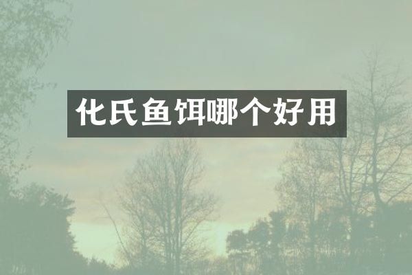 化氏鱼饵哪个好用