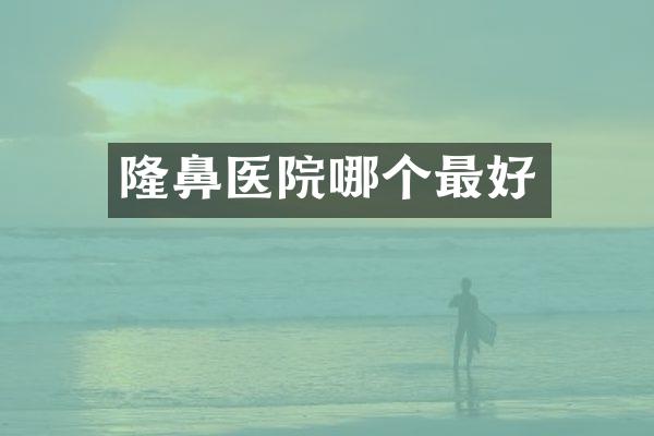 隆鼻医院哪个最好