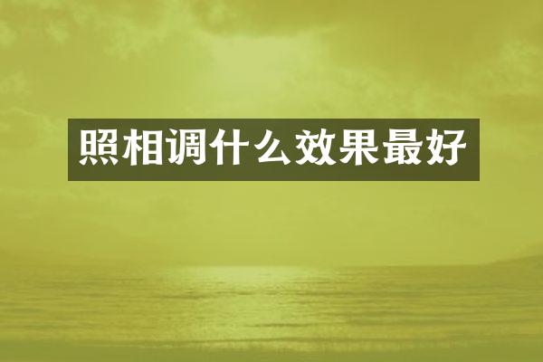照相调什么效果最好