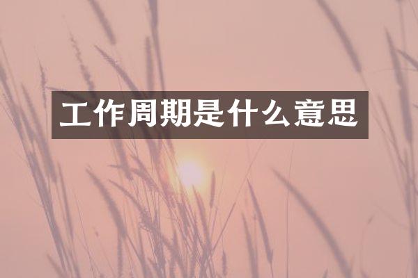 工作周期是什么意思