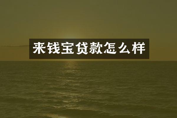 来钱宝贷款怎么样