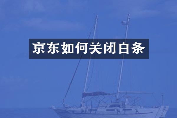 京东如何关闭白条